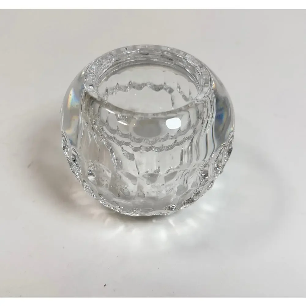 Vintage Orrefors Crystal Thumbprint Votive Tealight Candle Holder